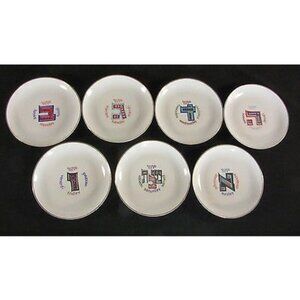 Vtg Judaica Naaman Israel Days of the Week Plates Set of 7 Salad Dessert 7.5"